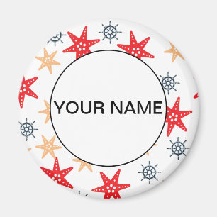 Funny Seastars and Steerwheels Pattern Magneet