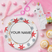 Funny Seastars and Steerwheels Pattern Papieren Bordje (Feest)