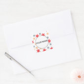 Funny Seastars and Steerwheels Pattern Vierkante Sticker (Envelop)