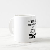 Funny Second Coffee Quote Minimal Line Art Mug (Devant gauche)