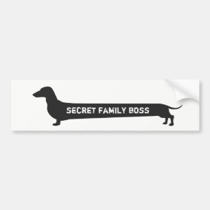 Funny "Secret family baas" dachshund silhouette Bumpersticker