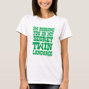 Funny Secret Twin Language Family Fun Slogan T-shirt