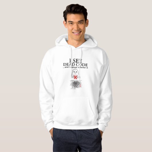 Funny "SEE Dead Code" Programmer Tee Hoodie (Voorkant volledig)