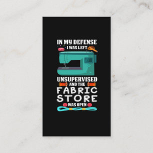 Funny Seing Quote Yarn Fabric Store humor Sewer Visitekaartje