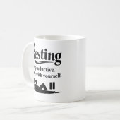 Funny Self Care Mug – Resting Is Productive (Devant gauche)