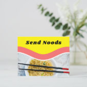 Funny Send Noods Ramen Noodles Custom Message Briefkaart (Staand voorkant)