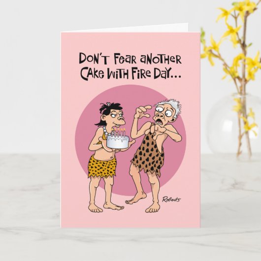 Funny Senior Birthday Kaart (Gele Bloem)