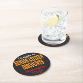 Funny Senior Citizen Kortingen Ronde Kartonnen Onderzetter (Insitu)