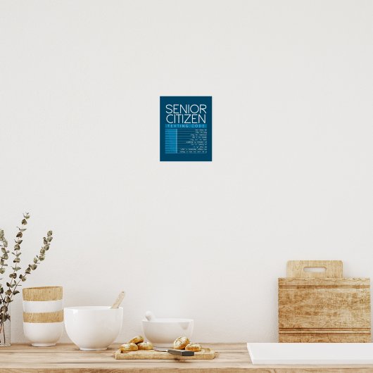 Funny Senior Citizen TexCode Cool Grandpa Poster (Keuken)