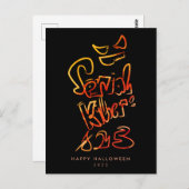 Funny Serial Killer Typography Spooky Pumbkin Briefkaart (Voorkant / Achterkant)