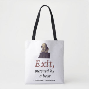 Funny Shakespeare Quote Exit Navolging Beer Draagtas