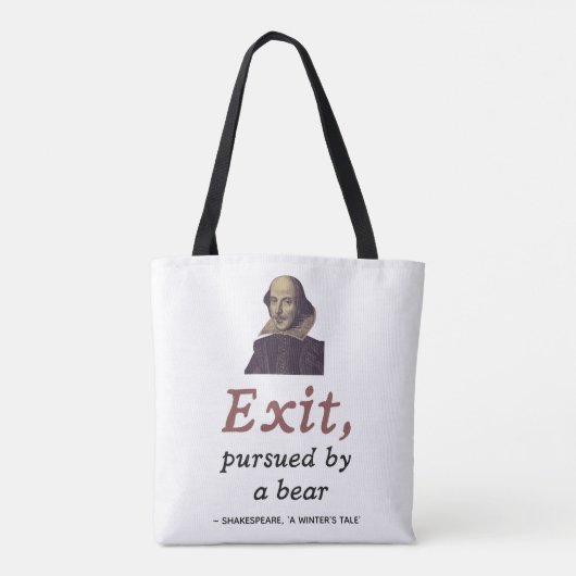 Funny Shakespeare Quote Exit Navolging Beer Draagtas (Achterkant)