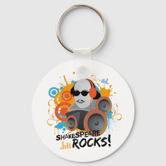 Funny Shakespeare Slogan Gift "Shakespeare Rocks" Sleutelhanger (Voorkant)