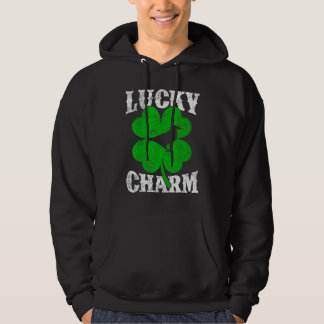 Funny Shamrock Leaf Lucky Charm Raven Bird St Patr Hoodie