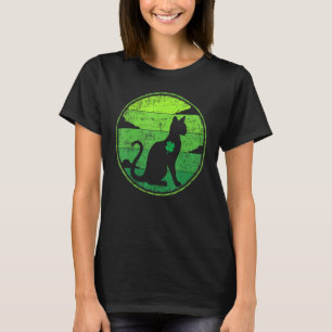 Funny Shamrock Retro  Siamese Cat St. Patri T-shirt