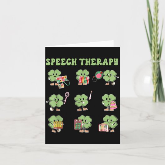Funny Shamrock Speech Therapy St Patrick's Day Slp Kaart (Voorkant)