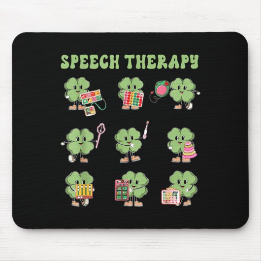 Funny Shamrock Speech Therapy St Patrick's Day Slp Muismat (Voorkant)