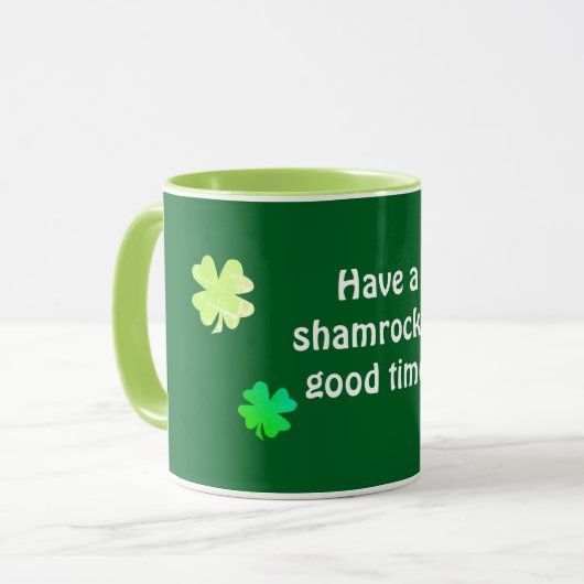 Funny Shamrocky St. Patrick Mok (Voorkant links)
