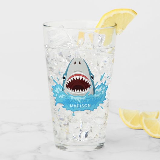Funny Shark, aangepast glas (Achterkant ijs)