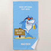 Funny Shark aangepaste badhanddoek (Voorkant)