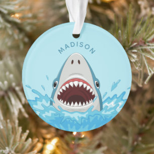 Funny Shark aangepaste naam ornament