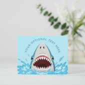 Funny Shark aangepaste tekst briefkaart (Staand voorkant)