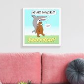Funny Shark and Beer Invincible Wrapped Canvas (Insitu (Woonkamer))