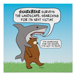 Funny Shark and Beer Quest Perfect Poster