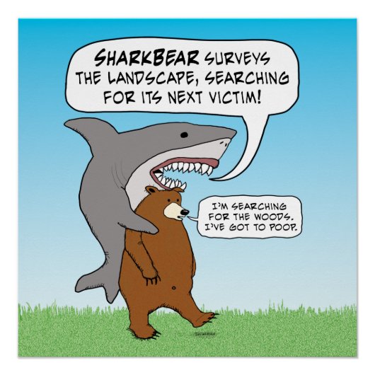 Funny Shark and Beer Quest Perfect Poster (Voorkant)