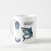 Funny shark and diver koffiemok (Voorkant links)