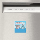 Funny Shark and Manatee Claus Christmas  Magnet (In Situ (Lave-vaisselle))