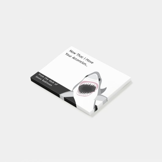 Funny Shark Attack Attentie die Memo krijgt Post-it® Notes (Schuin)