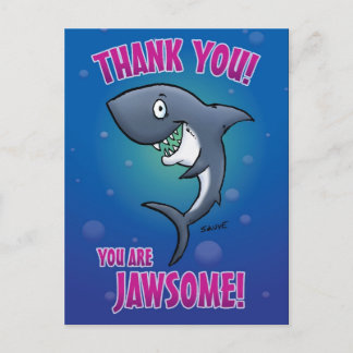 Funny Shark Bedankt Briefkaart