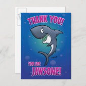 Funny Shark Bedankt Briefkaart (Voorkant / Achterkant)
