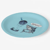 Funny shark birthday party papieren bordje (Gekanteld)