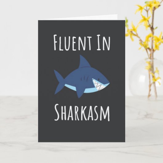 Funny Shark Cards Humor Humorous Ocean Water Kaart (Gele Bloem)