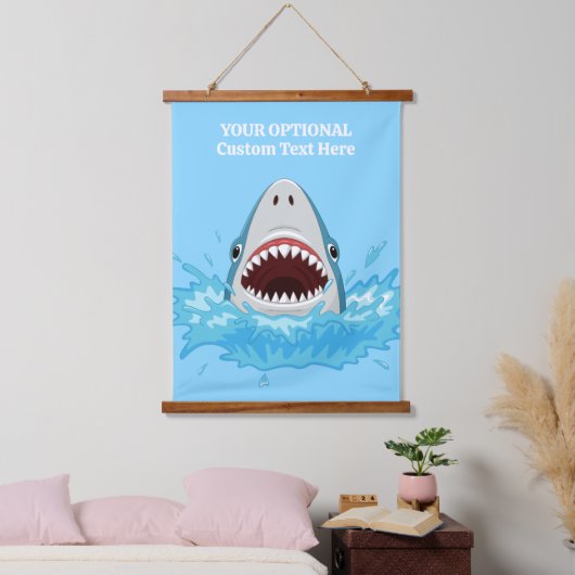 Funny Shark Custom Text Hangend Wandkleed (Slaapkamer)