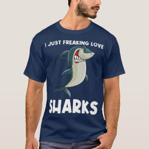 Funny Shark Design for Men White Shark Lover T-shirt