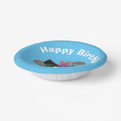 Funny shark die tv-cartoon bekijkt papieren kommen (Gebogen)