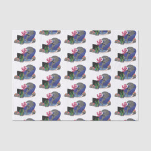 Funny shark die tv-cartoon bekijkt tissuepapier