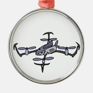 Funny Shark Drone Art Metalen Ornament