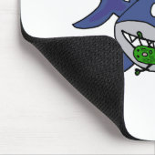 Funny Shark Eating Man Cartoon Muismat (Hoek)