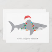 Funny Shark Feestdagenkaart (Voorkant / Achterkant)