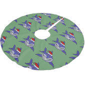 Funny Shark in Santa Hat kerstboomrok Kerstboom Rok (Gekanteld)