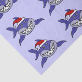 Funny Shark in Santa Hat-kerstpapier Tissuepapier (Detail)