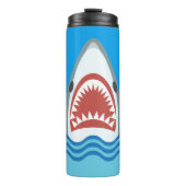 Funny Shark Jaws Cartoon Thermosbeker (Voorkant)