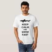 Funny Shark Keep Calm and Swim Fast T-shirt (Voorkant volledig)