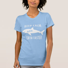 Funny Shark Keep Calm en Swim Sneller T-shirt
