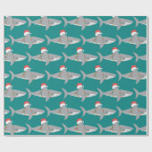 Funny Shark-kerstpapier Cadeaupapier (Vlak)