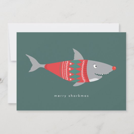 Funny Shark Merry Sharkmas Kerstmis (Voorkant)